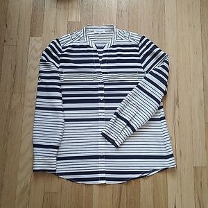 Calvin Klein Blouse White Blue Small